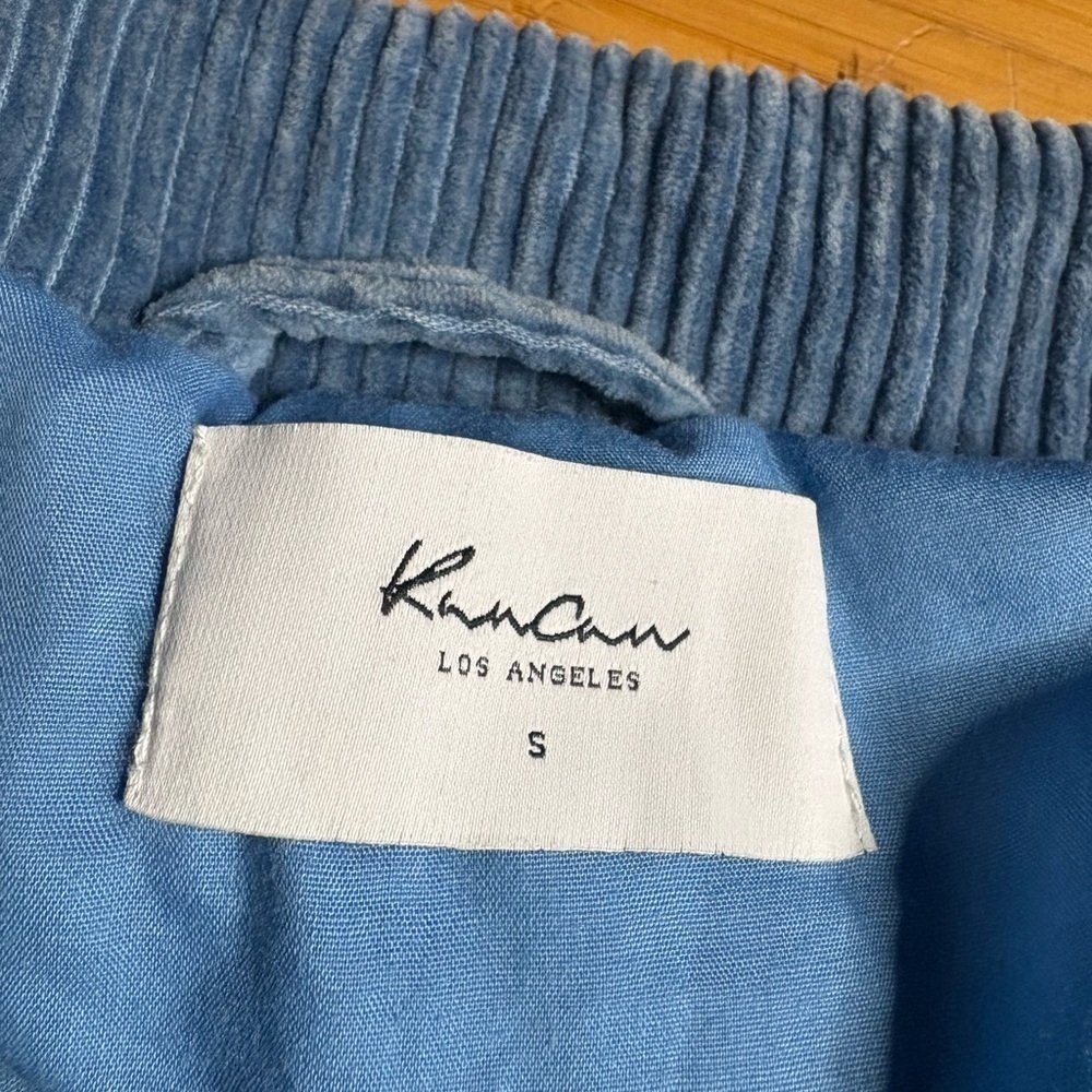 GUC Kancan- Reid Blue Corduroy Cropped Bomber Jacket. Size S - Picture 5 of 12